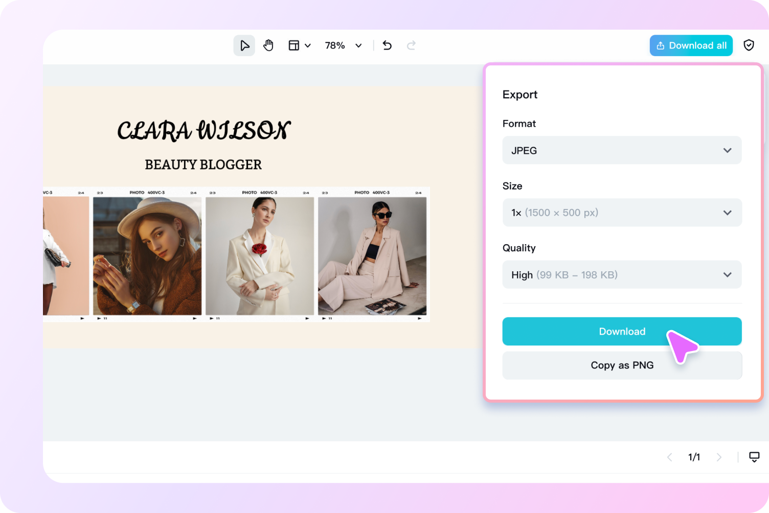 Export & share effortlessly